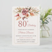 Editable Elegant 80. Geburtstagsvorlage Einladung (Stehend Vorderseite)