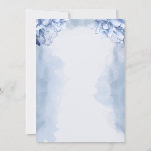 Editable Elegant Blue Quinceñera Einladung (Rückseite)