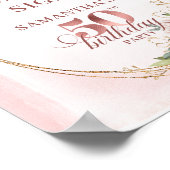 Editable Elegant Blush Floral 50th Birthday Custom Poster (Ecke)