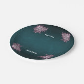 Editable Elegant Floral Paper Plates Pappteller (Schrägansicht)