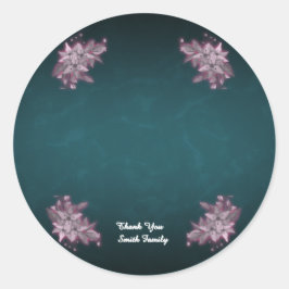 Editable Elegant Floral Paper Plates Runder Aufkleber