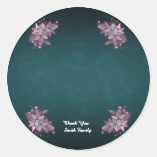 Editable Elegant Floral Paper Plates Runder Aufkleber