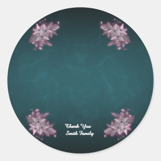 Editable Elegant Floral Paper Plates Runder Aufkleber (Vorderseite)