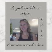 Editable Elegant Gray | FOTO | Weinetikett (Einzelnes Label)