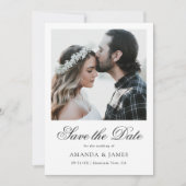 Editable Elegant Wedding Verlobung Foto Save The Date (Vorderseite)