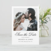 Editable Elegant Wedding Verlobung Foto Save The Date (Stehend Vorderseite)