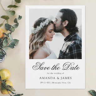 Editable Elegant Wedding Verlobung Foto Save The Date