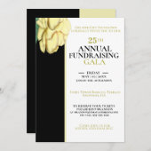 Editable Elegant White, Black Wohltätigkeit Event  Einladung (Vorne/Hinten)