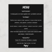 Editable Elegante Black and White Menu Flyer (Vorne)