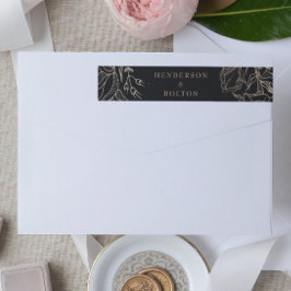 Editable Elegante Black Gold Custom Wreath Wedding