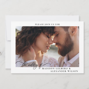 Editable Elegante Foto Hochzeit Einladung für Paar