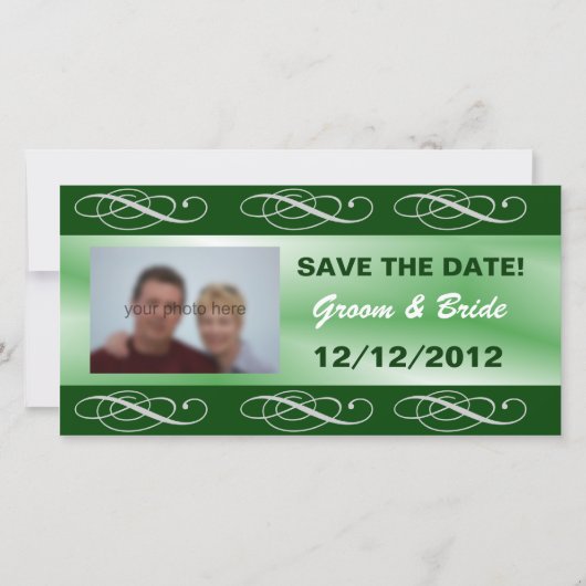 Editable elegante grüne Hochzeit speichern Sie das Save The Date (Vorderseite)