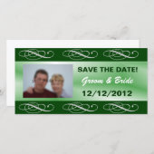 Editable elegante grüne Hochzeit speichern Sie das Save The Date (Vorne/Hinten)