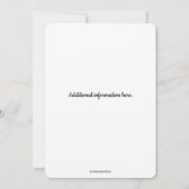 Editable elegante Schwarz-Weiß-Blumen-Rahmen Einladung (Rückseite)