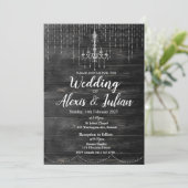 Editable Elegante Wedding Invitation - Rustikal Einladung (Stehend Vorderseite)