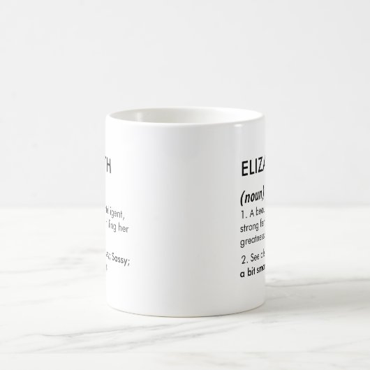 Editable Elizabeth name definition, custom name Kaffeetasse (Mittel)