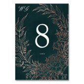 Editable Emerald Blume Wreath Copper Foil Wedding Tischnummer (Rückseite)