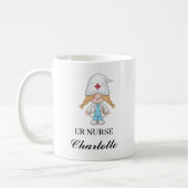 Editable Emergency Room Nurse Gift Funny ER Nurse  Kaffeetasse (Links)