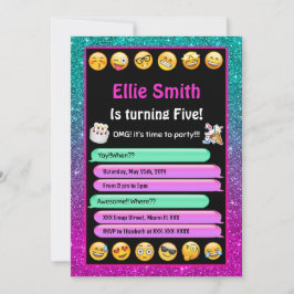 Editable Emoji Birthday Einladung