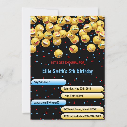 Editable Emoji Einladung (Vorderseite)