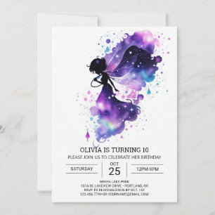 Editable Enchanted Fairy Birthday Einladung