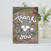 Editable Enchanted Wolf Dankeskarte (Stehend Vorderseite)