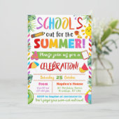Editable End of School Party Schools Out Party Einladung (Stehend Vorderseite)