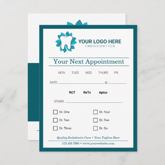 Editable Endodontics Frag für Reviews! Einladung (Vorne/Hinten)