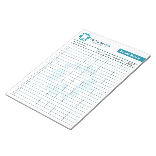 Editable Endodontics oder Dental Sign-In Notizblock (angewinkelt)