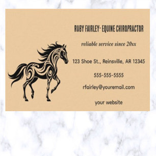 Editable Equine Chiropraktor Business Card Visitenkarte