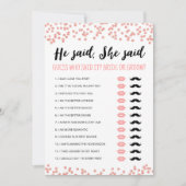 Editable Er sagte: "Sie sagte Brautparty Game Card Einladung (Vorderseite)