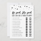 Editable Er sagte: "Sie sagte Brautparty Game Card Einladung (Vorderseite)