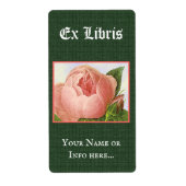 Editable Ex Libris Buchzeichen Vintag Rosa Rose (Vorne)