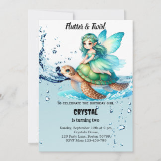 Editable Fairy Birthday Einladung