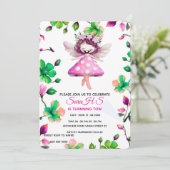 Editable Fairy Birthday Einladung, Fairy Birthday Einladung (Stehend Vorderseite)