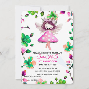 Editable Fairy Birthday Einladung, Fairy Birthday Einladung