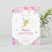 Editable Fairy Birthday Party Einladung (Stehend Vorderseite)