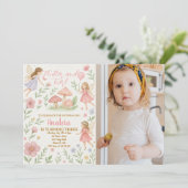 Editable Fairy Garden Geburtstag Einladung (Stehend Vorderseite)