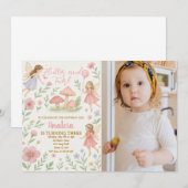 Editable Fairy Garden Geburtstag Einladung (Vorne/Hinten)