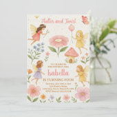 Editable Fairy Garden Geburtstag Einladung (Stehend Vorderseite)