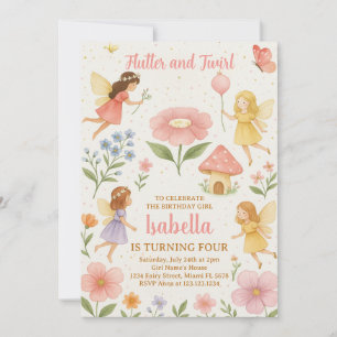 Editable Fairy Garden Geburtstag Einladung