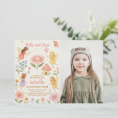 Editable Fairy Garden Geburtstag Einladung (Stehend Vorderseite)