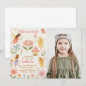 Editable Fairy Garden Geburtstag Einladung (Vorne/Hinten)