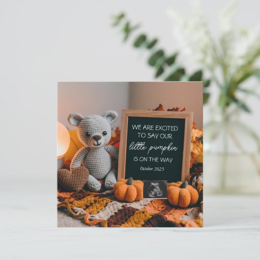 Editable Fall Pregnancy Ankündigung Digital (Stehend Vorderseite)