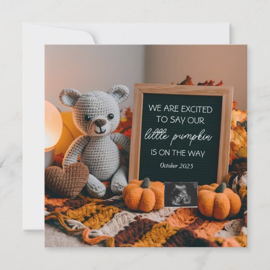 Editable Fall Pregnancy Ankündigung Digital (Vorderseite)