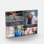 Editable Family Collage Chalkboard Großeltern Fotoblock (Links)