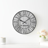 EDITABLE Family Farmhouse Clock - Grauholz Große Wanduhr (Zuhause)