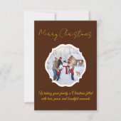 Editable Family Photo Christmas Card Dankeskarte (Vorderseite)