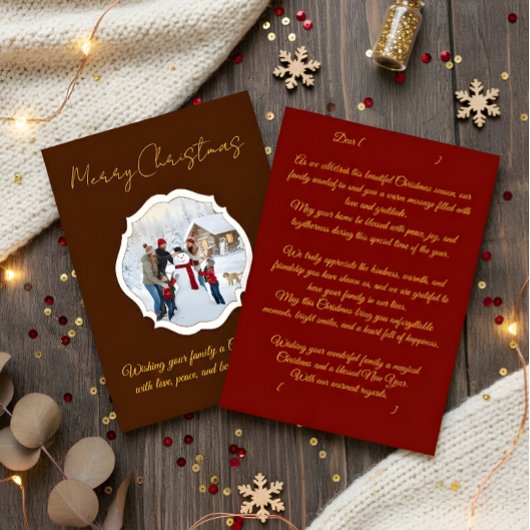 Editable Family Photo Christmas Card Dankeskarte