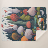 Editable Fantasy Garnelen Waldvögel und Bäume Sherpadecke (Vorderseite (Horizontal))